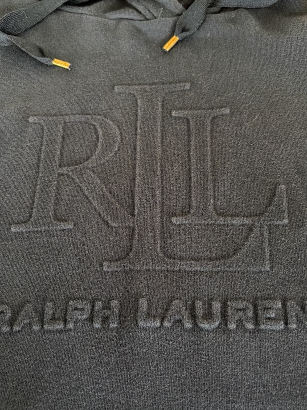 Dark navy- Lauren Ralph Lauren Hoodie with Green Label. soft cotton #ralphlauren